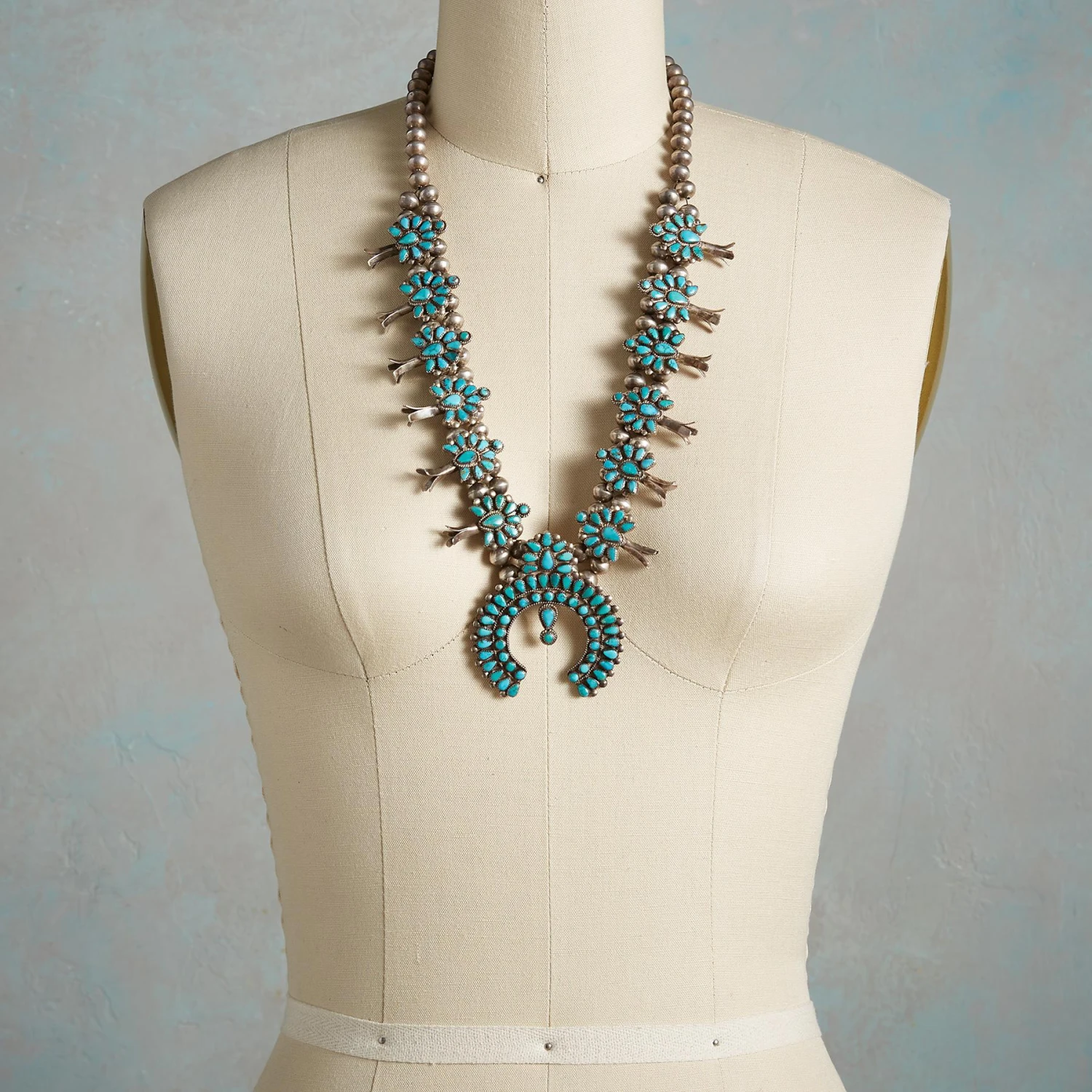 1930S Zuni Squash Blossom Necklace 3 1930S Zuni Squash Blossom Necklace - Image 3