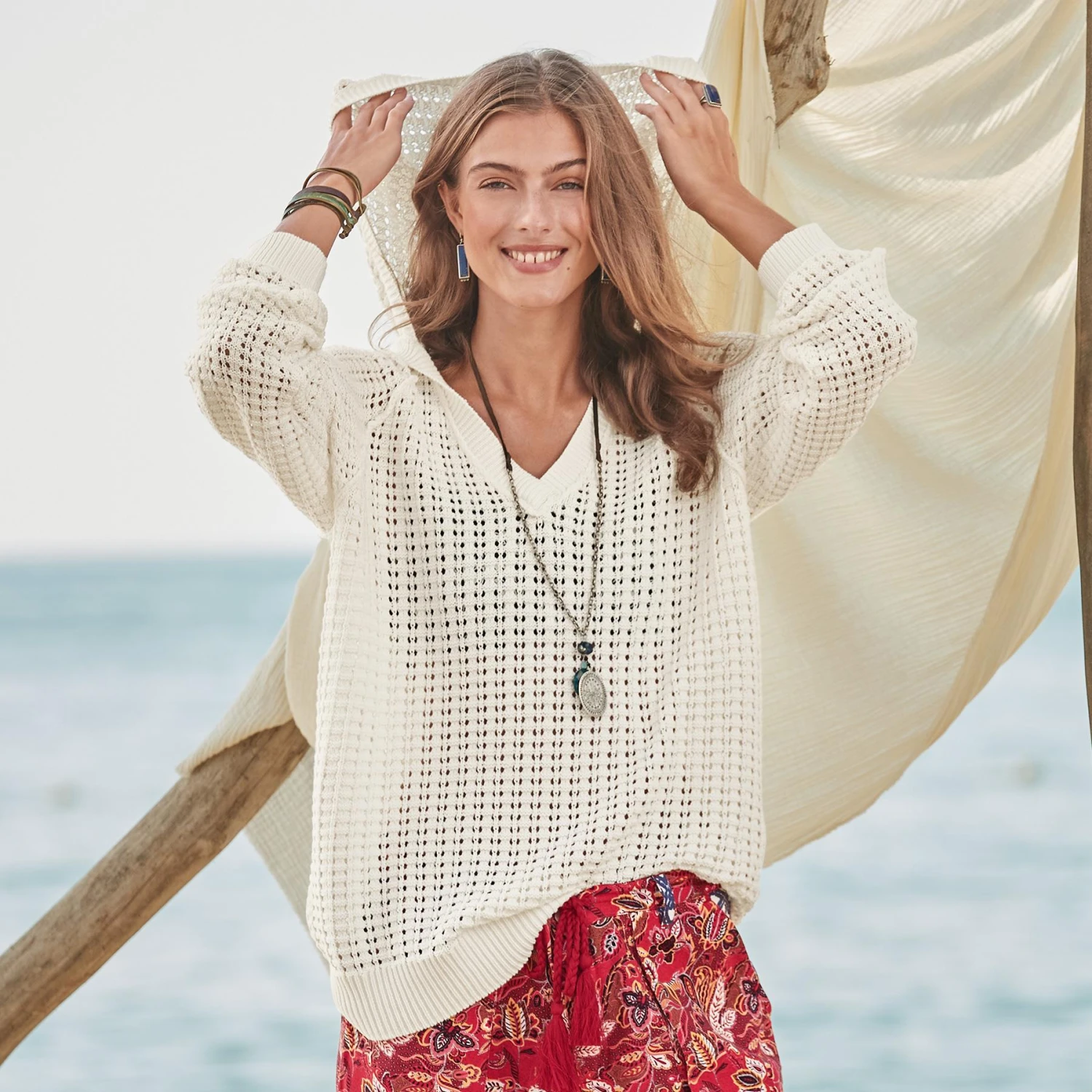 Calm Harbors Sweater Hoodie, Petite 1 Calm Harbors Sweater Hoodie, Petite