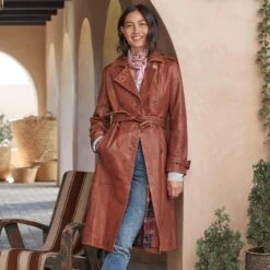 Araminta Leather Trench Coat -Eternal Jewelry Store 42097cfb 19b9 448a b05a 5489cc11172e