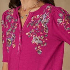 Avril Embroidered Henley, Petite 10 Avril Embroidered Henley, Petite -Eternal Jewelry Store 5a1988c9 5f3d 4690 9516 d6ad23544b11