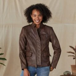 Angela Leather Jacket, Petites