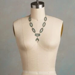 1930s Turquoise Petit Point Necklace -Eternal Jewelry Store 998d30a5 d210 4a5c 8509 93d68454aa25