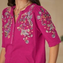 Avril Embroidered Henley