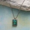 Kingman Turquoise Dogtag Necklace