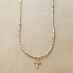 Carved Cross Necklace