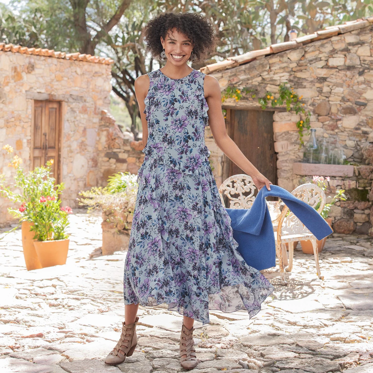 Gathered Lilacs Dress, Petite 1 Gathered Lilacs Dress, Petite