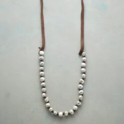 Knotted Gray Pearl Necklace